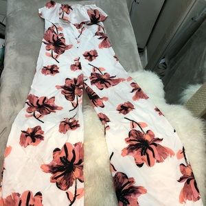 Strapless ruffle jumpsuit